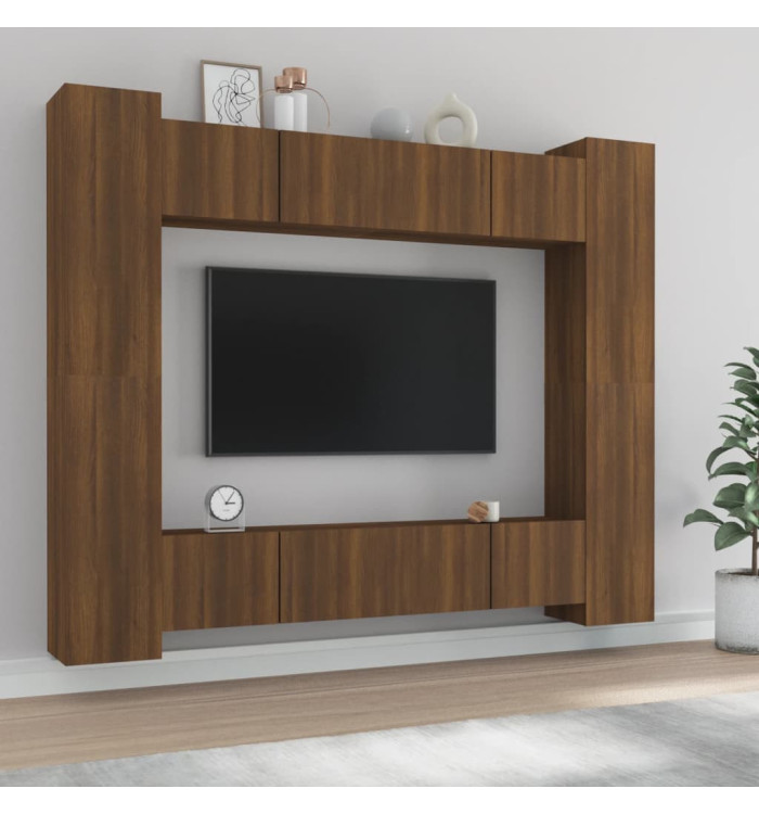 Ensemble de meubles TV 8 pcs Chêne marron Bois d'ingénierie | Mobilier & Déco