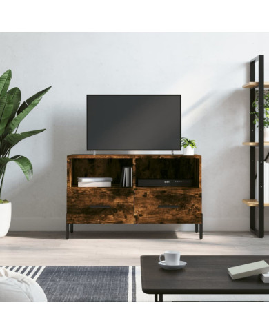Meuble TV Chêne fumé 80x36x50 cm Bois d'ingénierie | Mobilier & Déco
