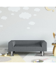 Canapé pour enfants gris foncé 70x45x26,5 cm velours | Mobilier & Déco