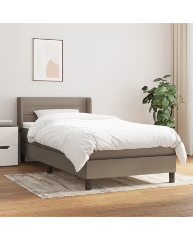 Sommier à lattes de lit avec matelas Taupe 90x190 cm Tissu | Mobilier & Déco