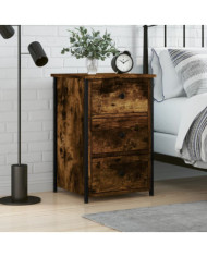 Table de chevet chêne fumé 40x36x60 cm bois d'ingénierie | Mobilier & Déco
