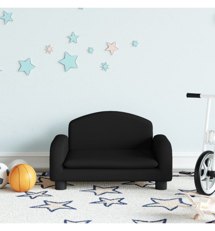 Canapé pour enfants noir 50x40x30 cm tissu | Mobilier & Déco