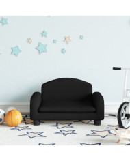 Canapé pour enfants noir 50x40x30 cm tissu | Mobilier & Déco