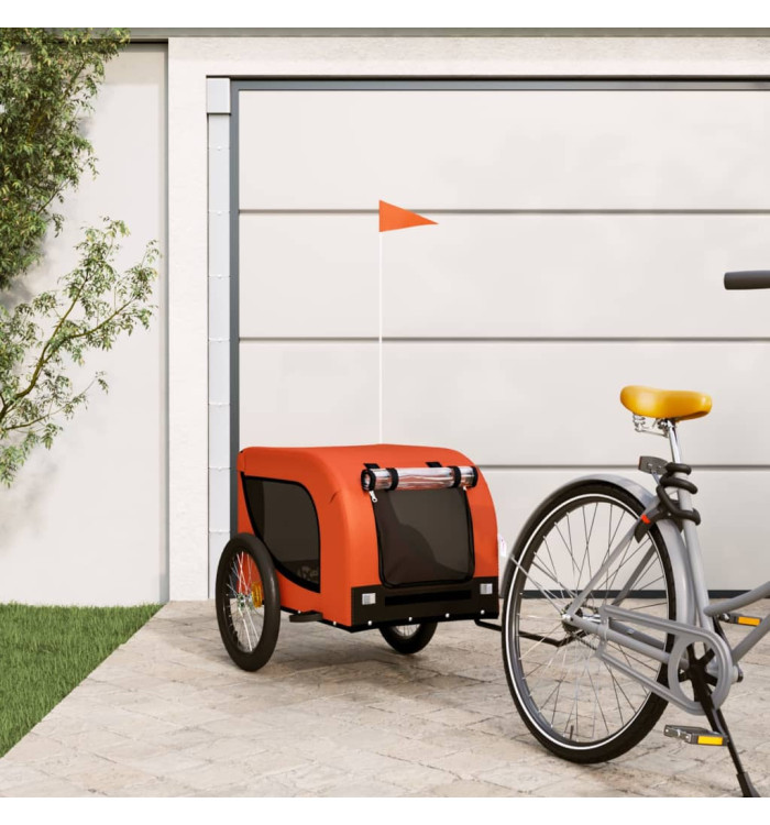 Remorque de vélo pour animaux de compagnie orange et noir | Mobilier & Déco