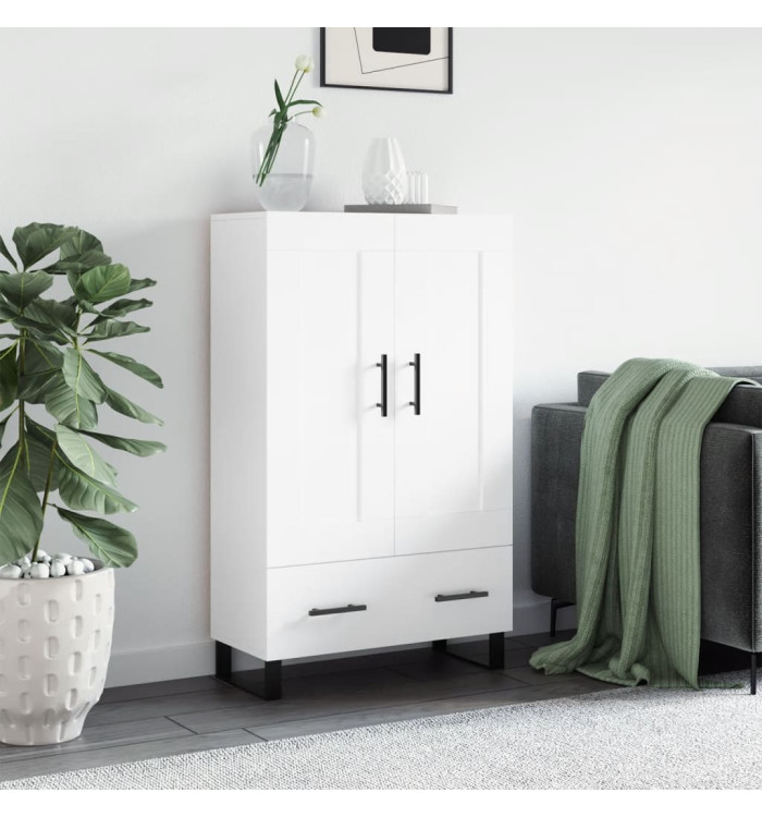Buffet haut blanc 69,5x31x115 cm bois d'ingénierie | Mobilier & Déco