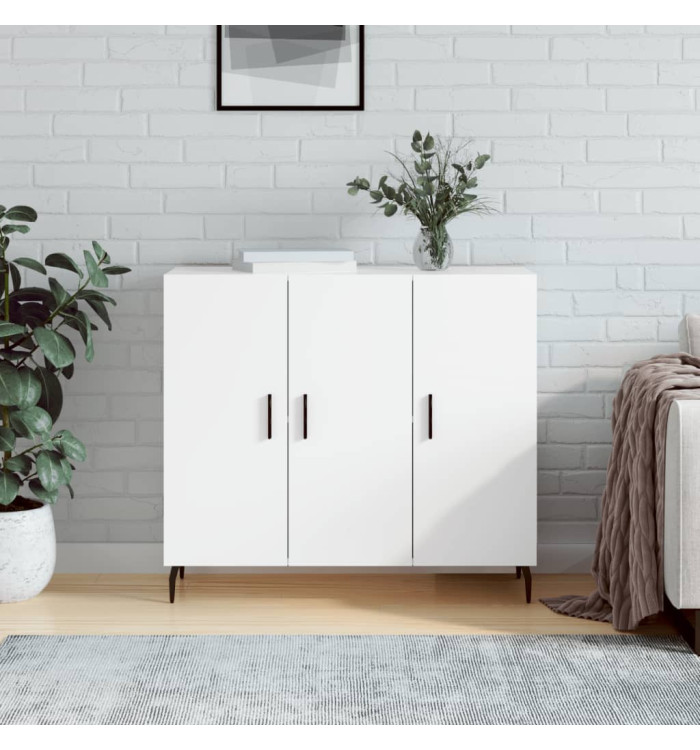 Buffet blanc 90x34x80 cm bois d'ingénierie | Mobilier & Déco