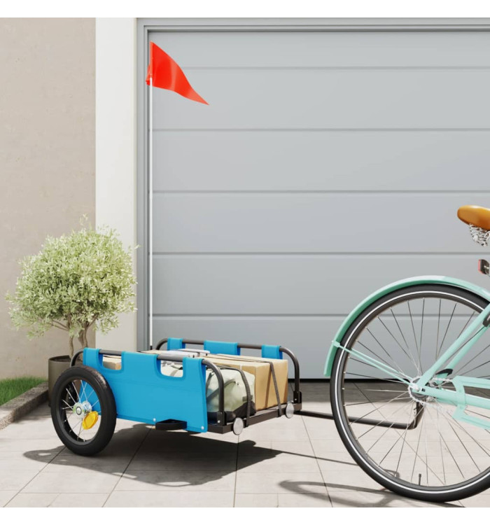 Remorque de vélo bleu tissu oxford et fer | Mobilier & Déco