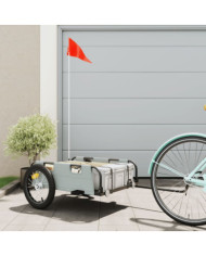 Remorque de vélo gris tissu oxford et fer | Mobilier & Déco