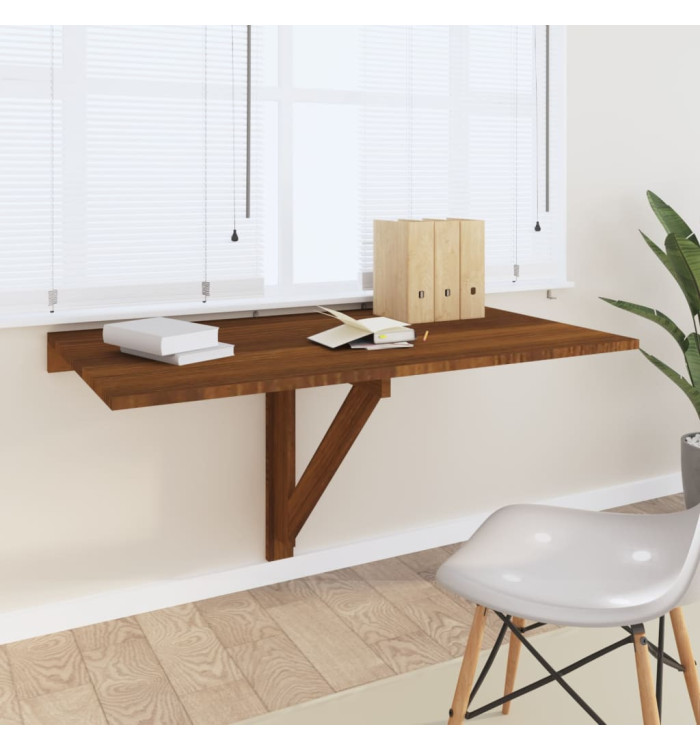 Table murale pliable Chêne marron 100x60x56cm Bois d'ingénierie | Mobilier & Déco