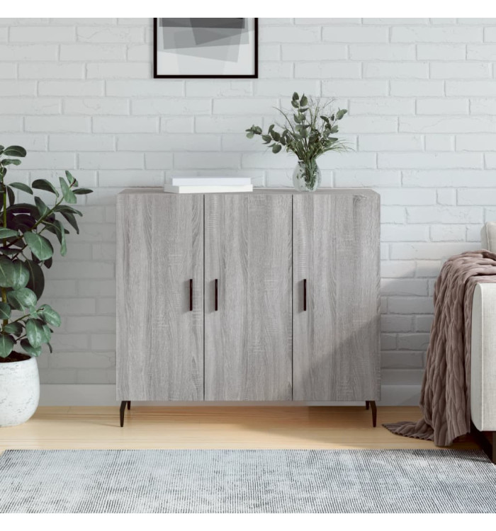 Buffet sonoma gris 90x34x80 cm bois d'ingénierie | Mobilier & Déco