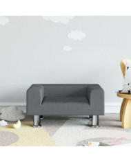 Canapé pour enfants gris foncé 50x40x26,5 cm velours | Mobilier & Déco