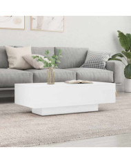 Table basse blanc brillant 100x49,5x31 cm bois d'ingénierie | Mobilier & Déco