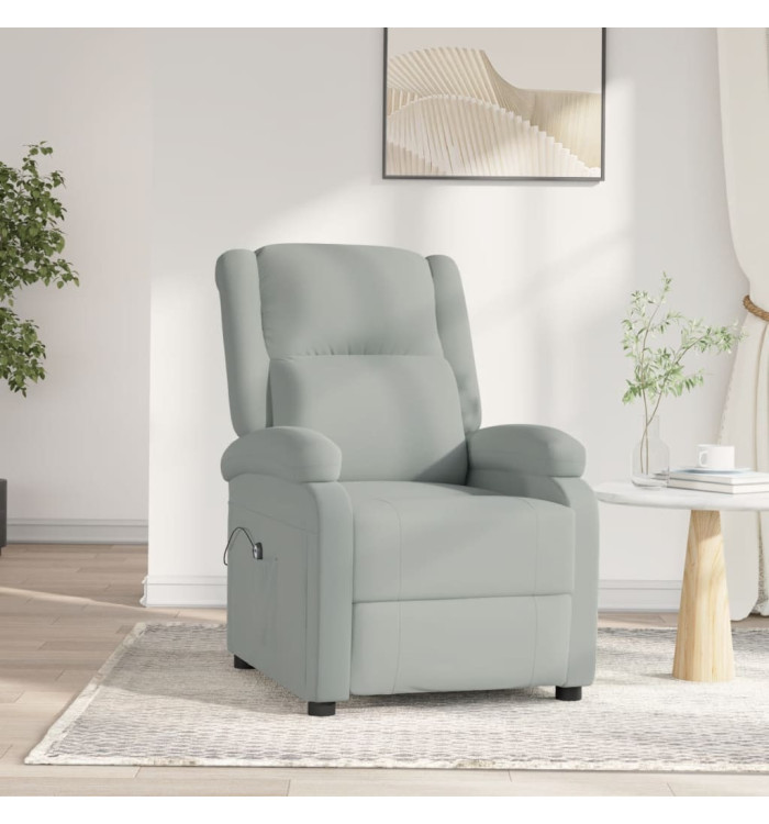 Fauteuil inclinable électrique gris clair velours | Mobilier & Déco