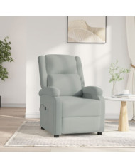 Fauteuil inclinable électrique gris clair velours | Mobilier & Déco