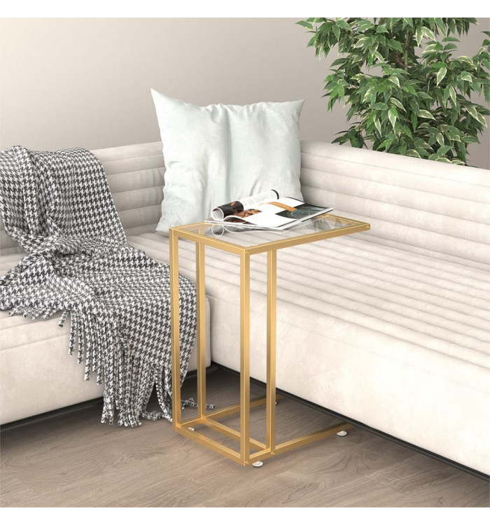 Table d'appoint ordinateur Transparent 50x35x65 cm Verre trempé | Mobilier & Déco