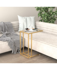 Table d'appoint ordinateur Transparent 50x35x65 cm Verre trempé | Mobilier & Déco