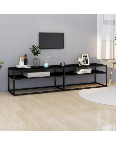 Meuble TV noir 180x40x40,5 cm verre trempé | Mobilier & Déco