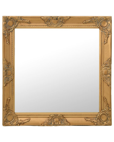 Miroir mural style baroque 60x60 cm Doré | Mobilier & Déco