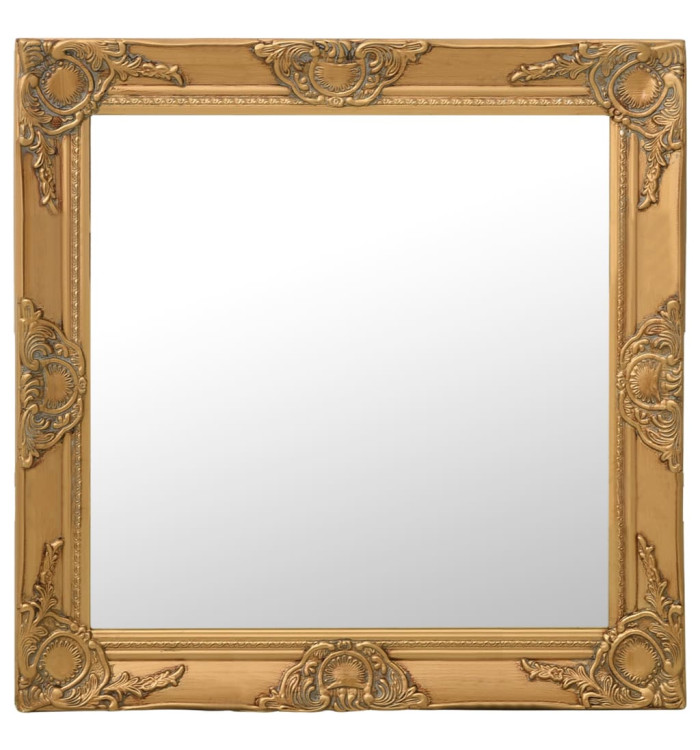 Miroir mural style baroque 60x60 cm Doré | Mobilier & Déco