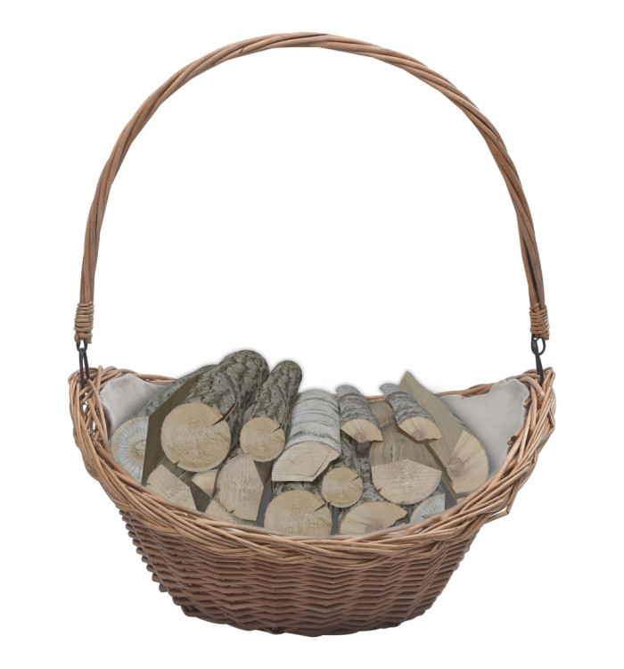 Panier à bois de chauffage avec poignée 57x46,5x52 cm Marron | Mobilier & Déco