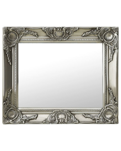 Miroir mural style baroque 50x40 cm Argenté | Mobilier & Déco