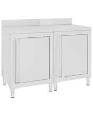 Table de travail commerciale avec armoire 120x60x96 cm Inox | Mobilier & Déco