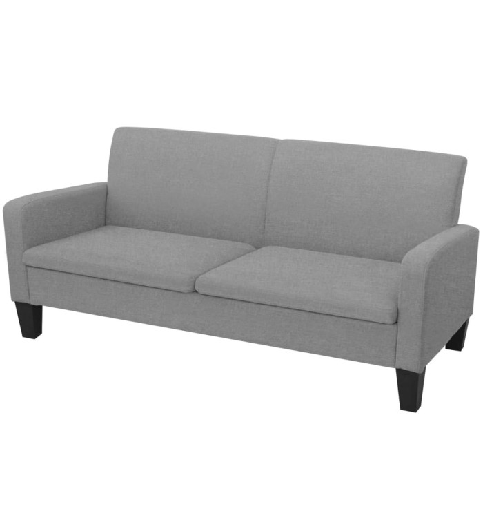 Canapé à 3 places 180 x 65 x 76 cm Gris clair | Mobilier & Déco