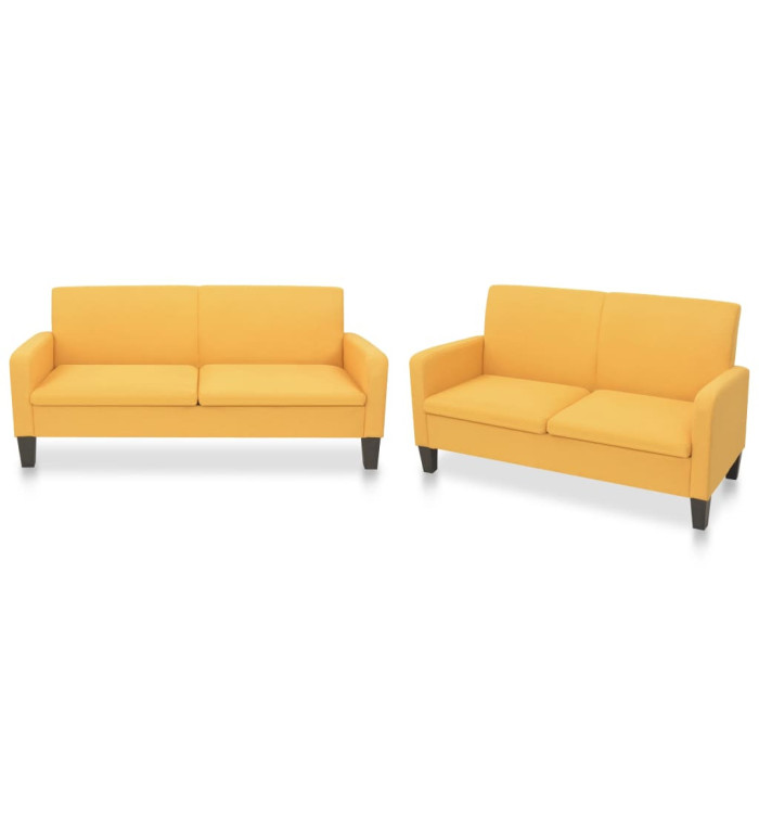Ensemble de canapés 2 pcs Tissu Jaune | Mobilier & Déco