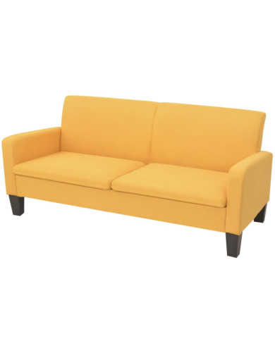 Canapé à 3 places 180 x 65 x 76 cm Jaune | Mobilier & Déco
