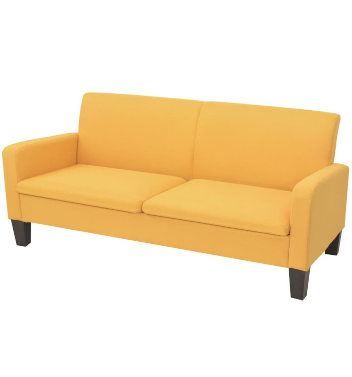 Canapé à 3 places 180 x 65 x 76 cm Jaune | Mobilier & Déco