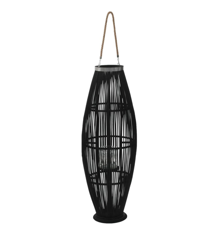 Bougeoir suspendu Bambou Noir 95 cm | Mobilier & Déco