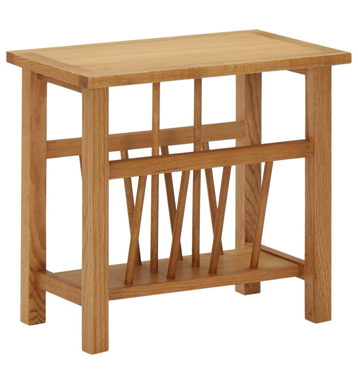 Table à revues 45x27x42 cm Bois de chêne solide | Mobilier & Déco