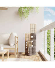 Bougeoirs 3 pcs gris osier | Mobilier & Déco