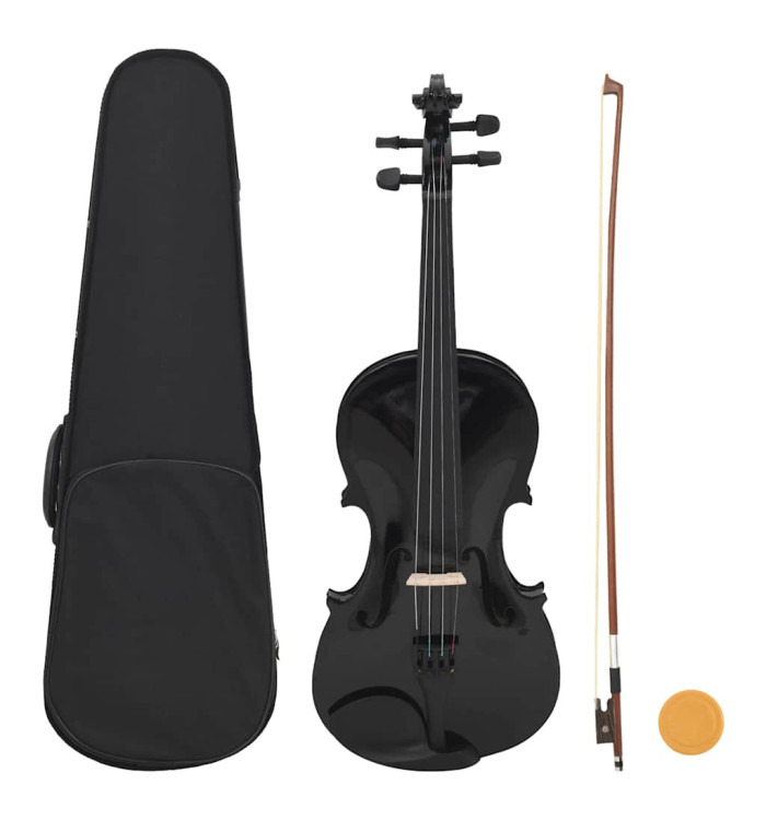 Ensemble de violon avec archet et mentonnière Noir 4/4 | Mobilier & Déco