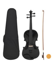 Ensemble de violon avec archet et mentonnière Noir 4/4 | Mobilier & Déco