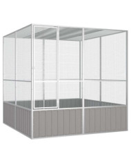 Cage à oiseaux Gris 213,5x217,5x211,5 cm Acier galvanisé | Mobilier & Déco