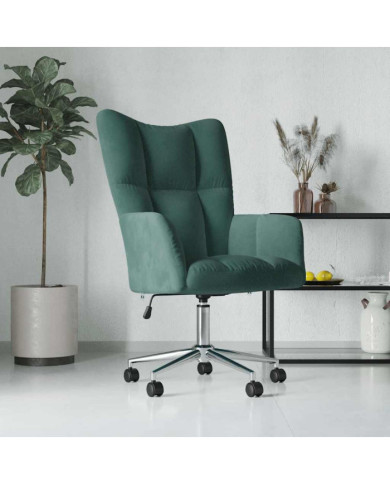 Chaise de relaxation Vert foncé Velours | Mobilier & Déco