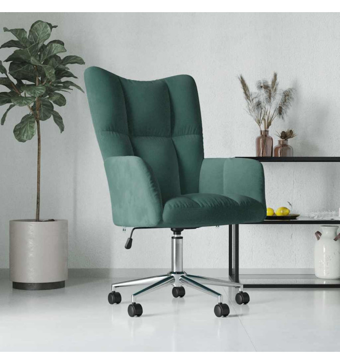Chaise de relaxation Vert foncé Velours | Mobilier & Déco