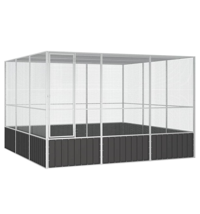 Cage à oiseaux Anthracite 302,5x324,5x211,5 cm Acier galvanisé | Mobilier & Déco