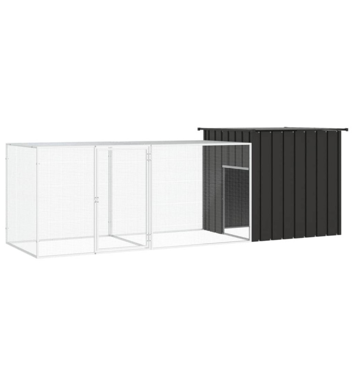 Poulailler Anthracite 300x91x100 cm Acier galvanisé | Mobilier & Déco