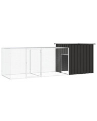 Poulailler Anthracite 300x91x100 cm Acier galvanisé | Mobilier & Déco