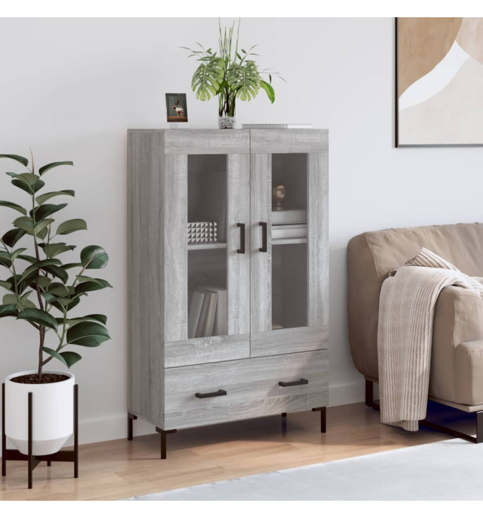 Buffet haut sonoma gris 69,5x31x115 cm bois d'ingénierie | Mobilier & Déco