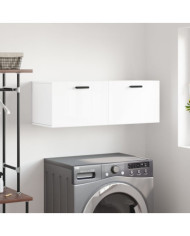 Armoire murale blanc brillant 100x36,5x35 cm bois d'ingénierie | Mobilier & Déco