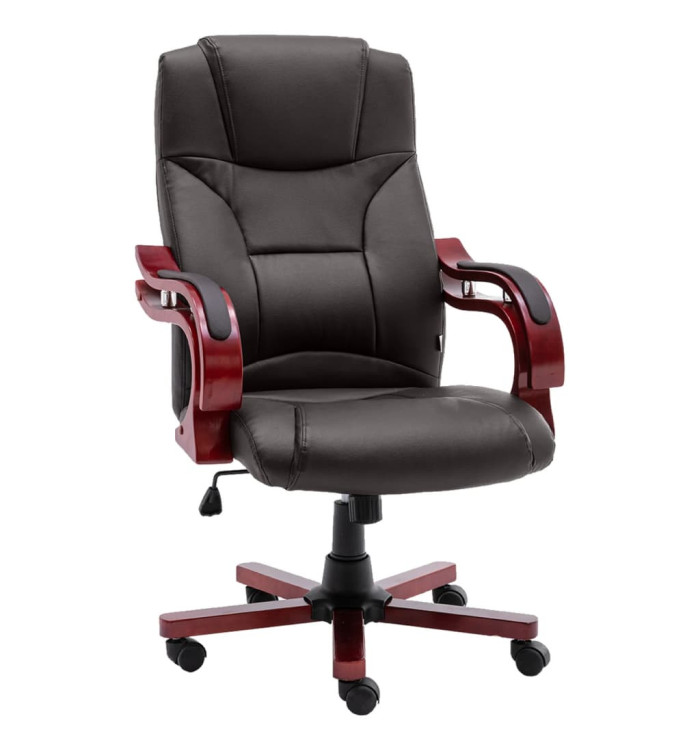 Chaise de bureau Marron Cuir véritable | Mobilier & Déco