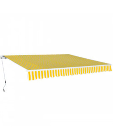 Auvent pliable manuel 600 cm Jaune/blanc | Mobilier & Déco
