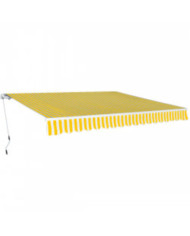 Auvent pliable manuel 600 cm Jaune/blanc | Mobilier & Déco