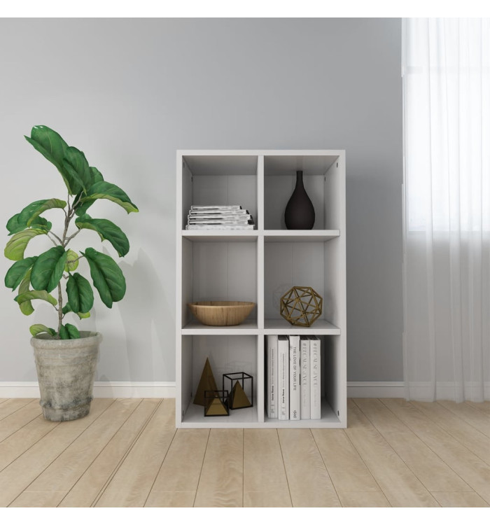 Bibliothèque/buffet blanc brillant 66x30x98cm bois d'ingénierie | Mobilier & Déco