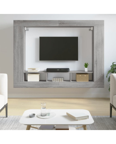 Meuble TV sonoma gris 152x22x113 cm bois d'ingénierie | Mobilier & Déco