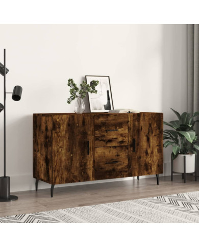 Buffet chêne fumé 100x36x60 cm bois d'ingénierie | Mobilier & Déco