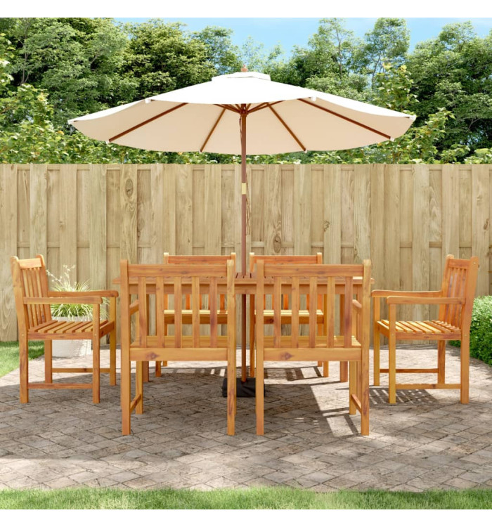 Ensemble à manger de jardin 7 pcs Bois d'acacia solide | Mobilier & Déco